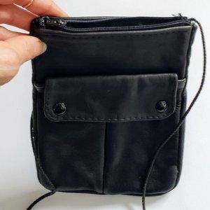 Small, soft luxury leather music festival purse